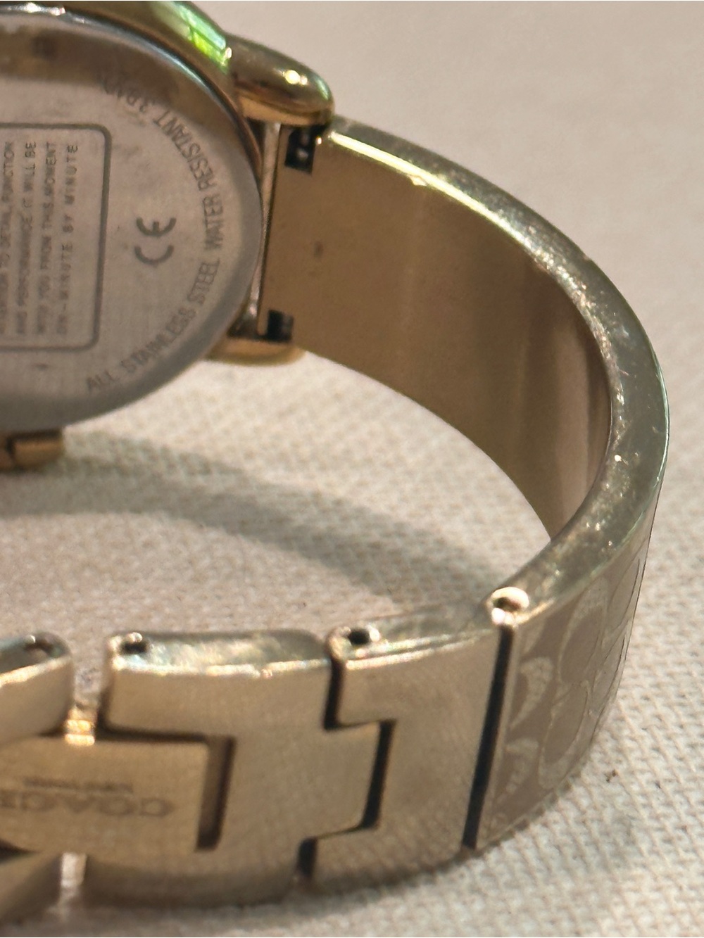 Coach Gold-Tone Signature Link Bracelet Watch with White Dial - Picture 6 of 14